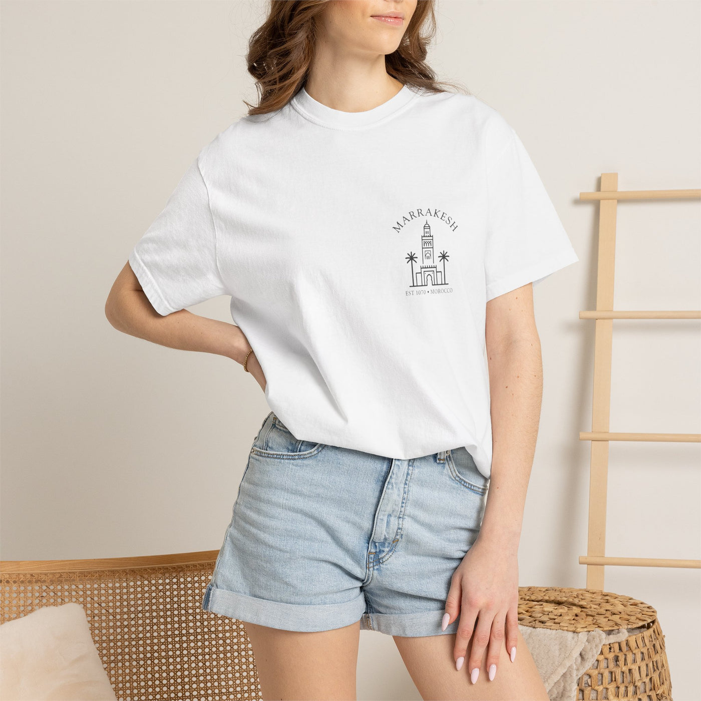 Marrakech Koutoubia Mosque Illustration T-shirt | Travel Souvenir