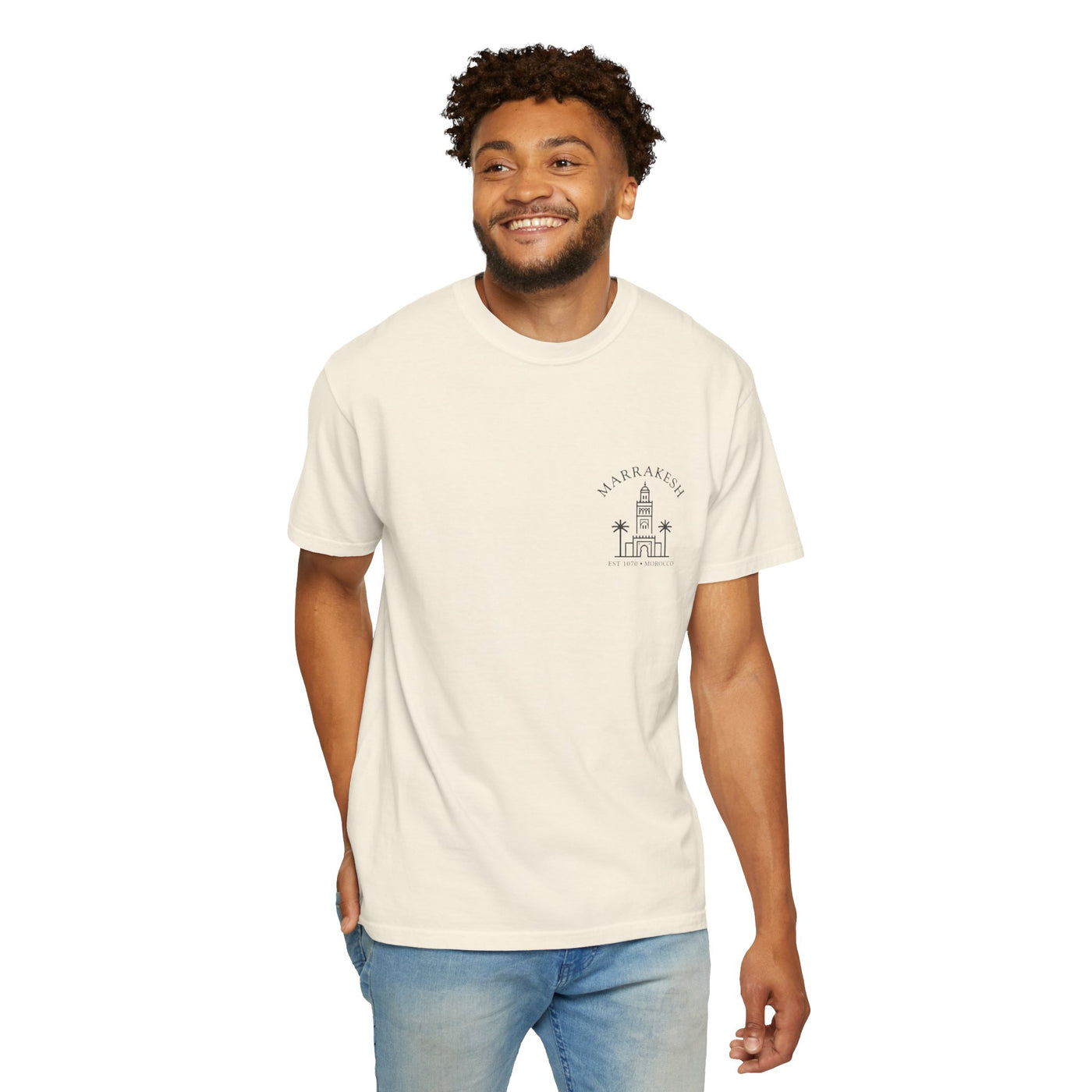 Marrakech Koutoubia Mosque Illustration T-shirt | Travel Souvenir