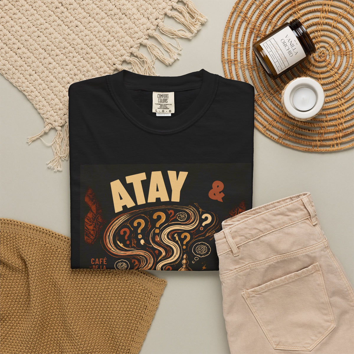 Atay & Overthinking T-shirt | Tea Pot Graphic, Vintage Cafe Illustration