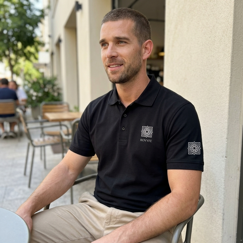 ROVYFE Signature Men's Polo — 100% Piqué Cotton