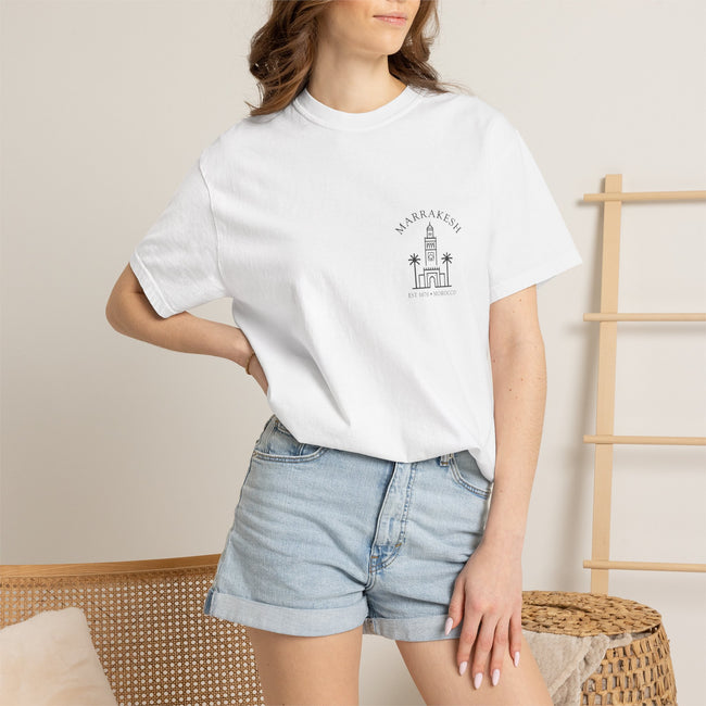 Marrakech Koutoubia Mosque Illustration T-shirt | Travel Souvenir