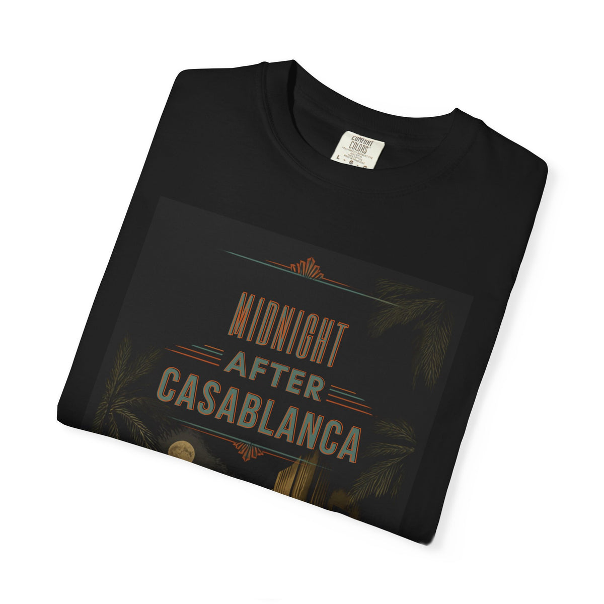 Midnight After Casablanca T-Shirt | Noir City Street Scene, Vintage Movie Poster