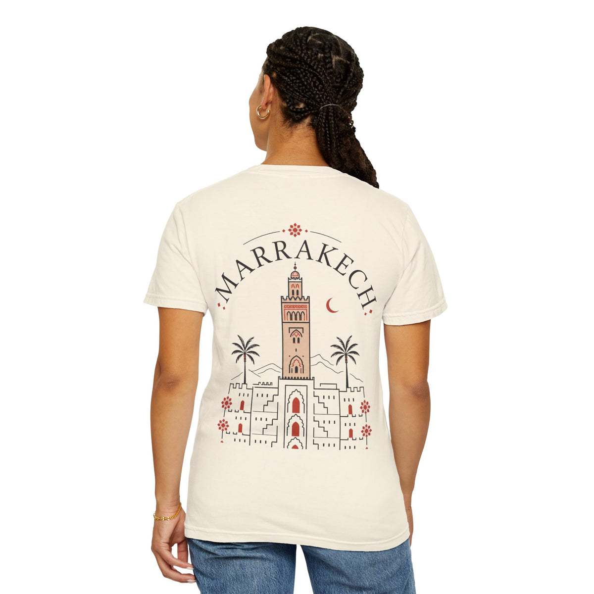 Marrakech Koutoubia Mosque Illustration T-shirt | Travel Souvenir