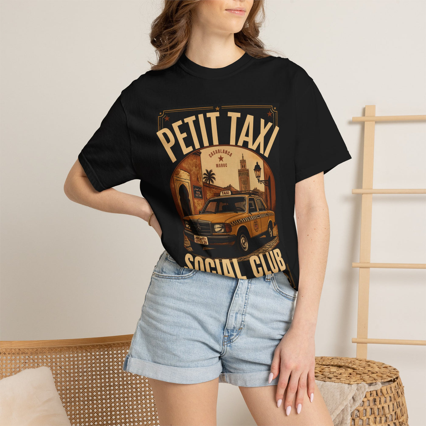 Petit Taxi Social Club T-Shirt | Vintage Taxi Graphic, Retro Paris Scene