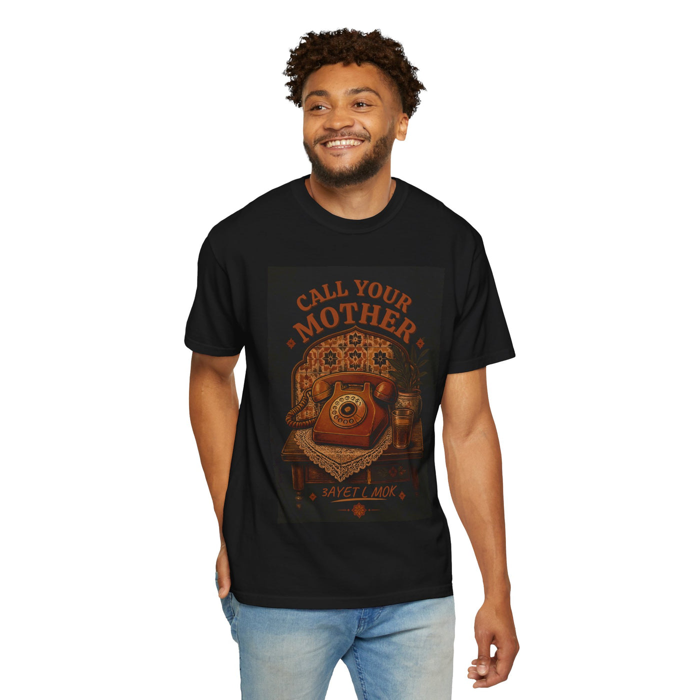 Call Your Mother vintage rotary phone T-shirt | retro telephone design