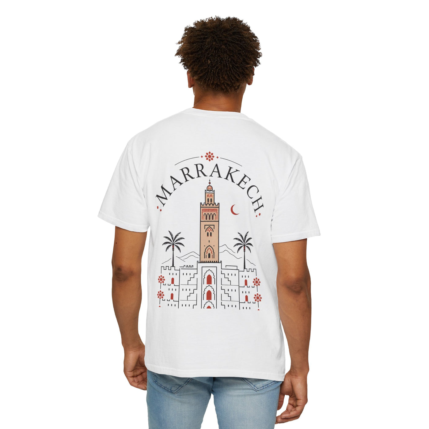 Marrakech Koutoubia Mosque Illustration T-shirt | Travel Souvenir
