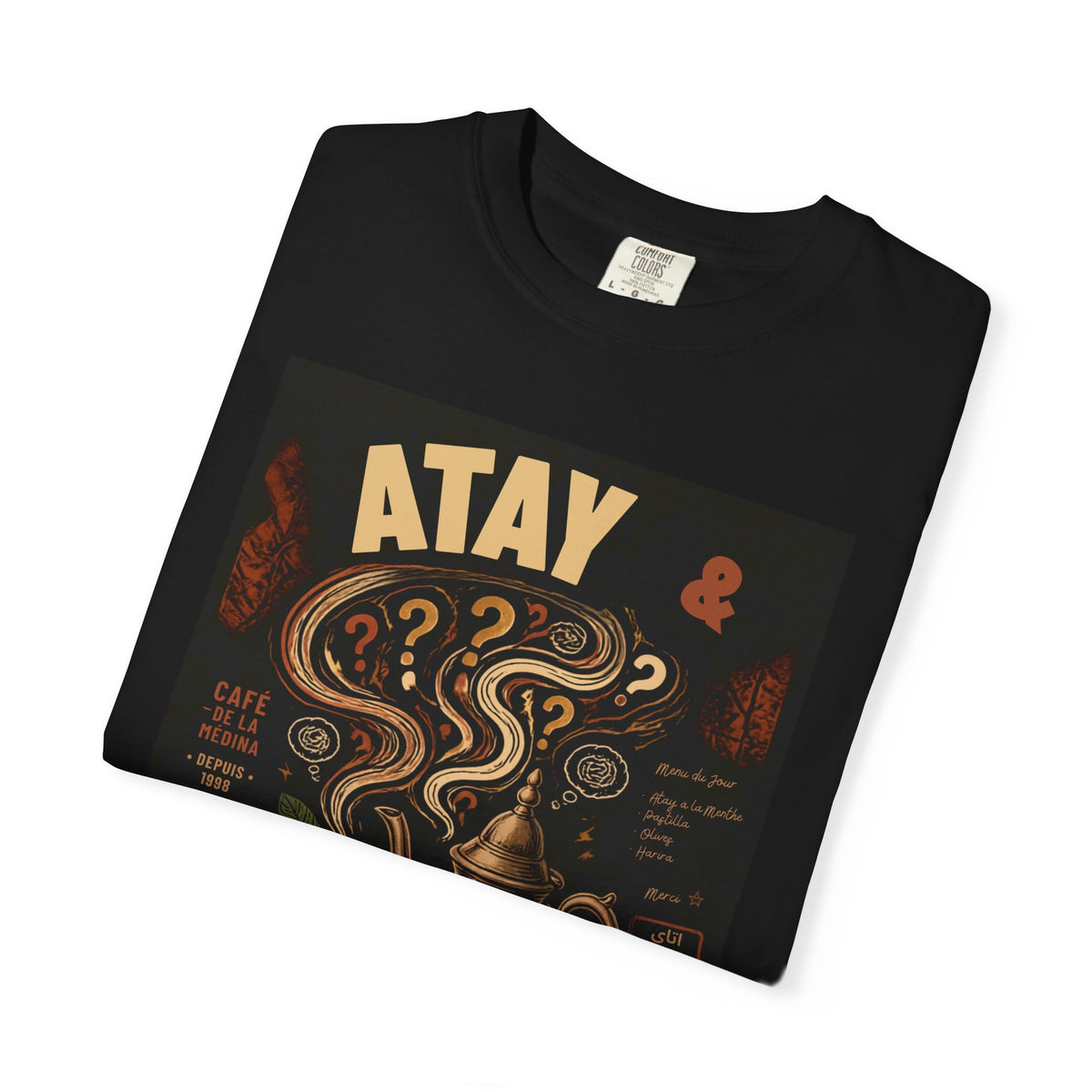 Atay & Overthinking T-shirt | Tea Pot Graphic, Vintage Cafe Illustration