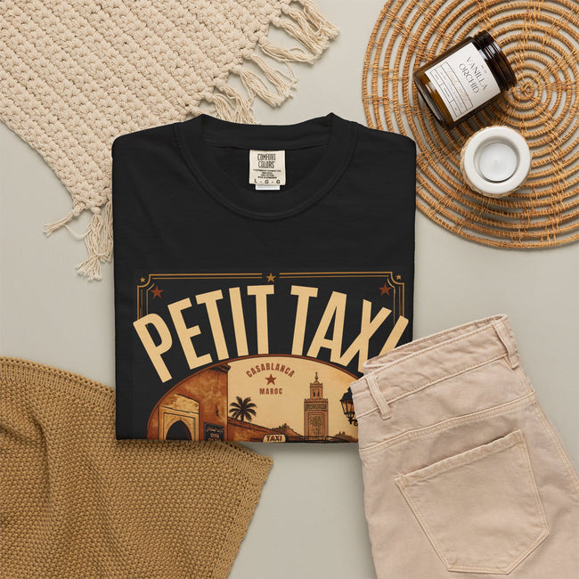 Petit Taxi Social Club T-Shirt | Vintage Taxi Graphic, Retro Paris Scene