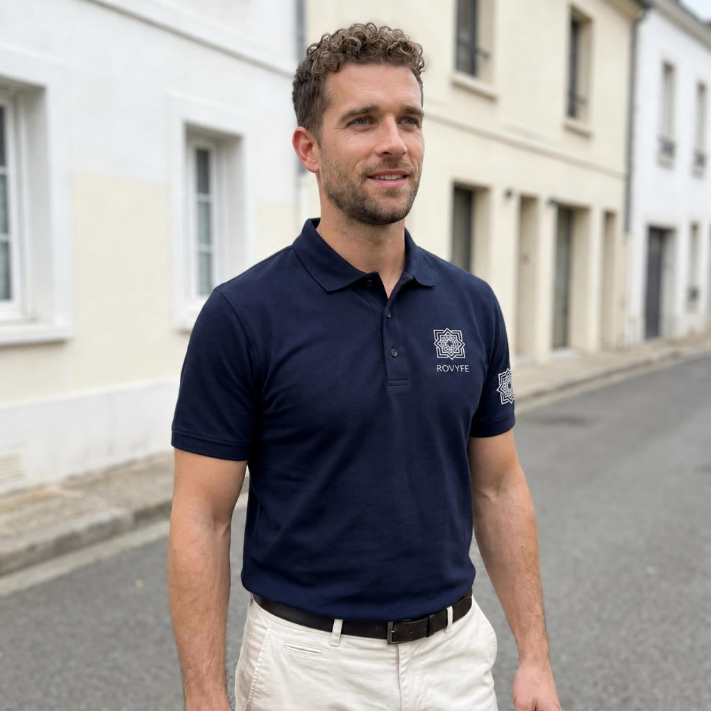 ROVYFE Signature Men's Polo — 100% Piqué Cotton